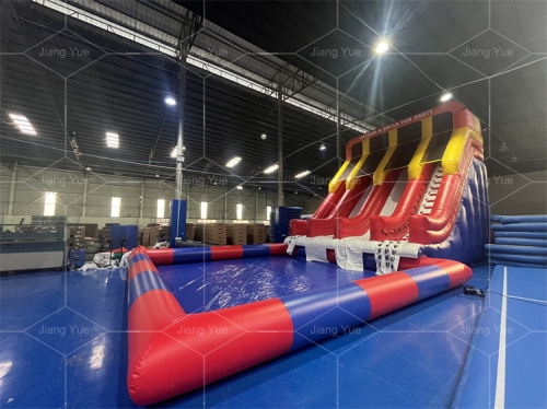 High Quality Portable Inflatable Colorful Water Slide for Kids Above Ground Water Park With Swimming Pool on Sale