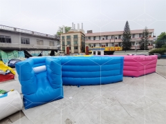 Outdoor 4 Player PVC Dizzy X Maze Pipe Game Labyrinth Wipeout Inflatable Obstacle Course