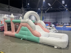 Inflatable Bouncer Combo Wedding Bouncy Castle Commercial White Bounce House with Slide