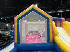 Small Pink Bouncy Castle Inflatable Water Slide for Park