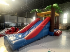 Tropical Palm Trees Inflatable Castle Hot Sale Bounce House Outdoor Fun Bouncy Castle for Party Rentals