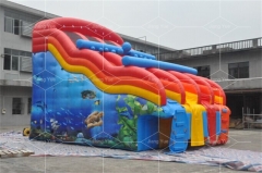 Sea World Inflatable Water Slide Into Pool