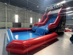 New Design Tiktok Inflatable Water Slide With Water Spray Pool For Sale
