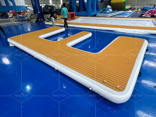 E-Shape Inflatable Floating Jet Ski Dock Pontoon Platform for Water Play for Jet Ski Boat Parking Floating Fishing Island Water