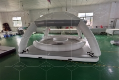 Inflatable Water Floating Leisure Aqua Banas Platform Dock With Tent
