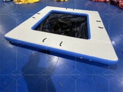 Durable Drop Stitch Portable Inflatable Yacht Floating Ocean Sea Swimming Pool With Mesh