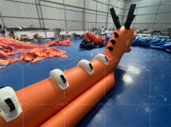 New Design Towing Game Inflatable Dragon Boat Bananas Boat with PVC Material