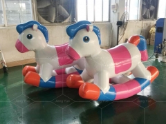 Inflatable Water Play Game sealed Inflatable pony Rocking Horse Rodeo Rocking Ride Floating Toy